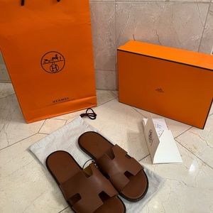 Hermes men shoes Brown colour